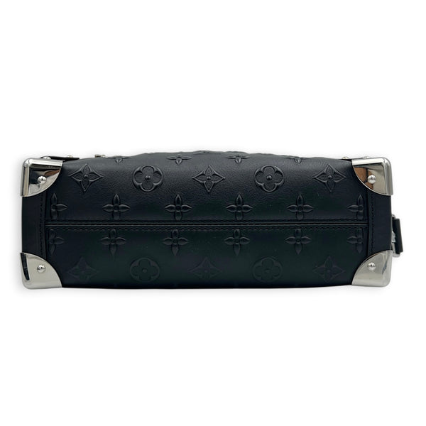 Side Trunk MM Black Crossbody Bag in Debossed Monogram, Palladium hardware