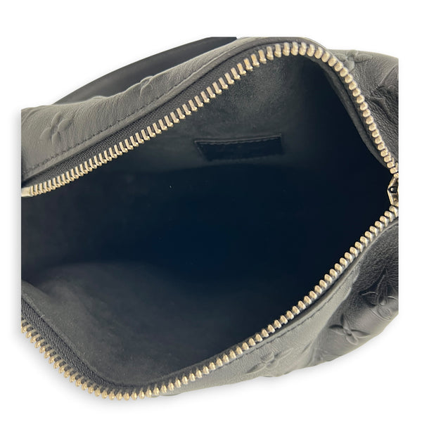 Side Trunk MM Black Crossbody Bag in Debossed Monogram, Palladium hardware
