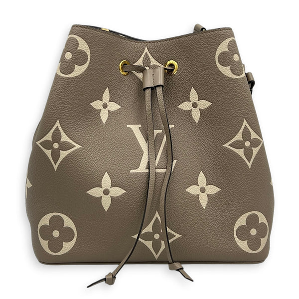 NeoNoe Bucket Bag Tourterelle/Crème in Monogram Empreinte Leather, Gold hardware