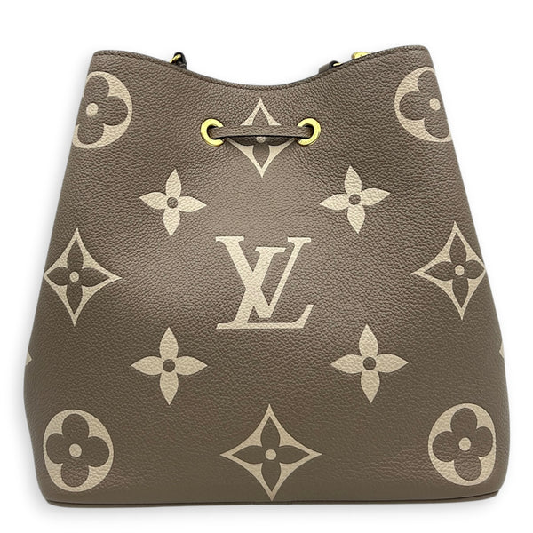 NeoNoe Bucket Bag Tourterelle/Crème in Monogram Empreinte Leather, Gold hardware