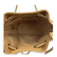 Deauville Beige Bucket Bag in Caviar Leather, Gold hardware
