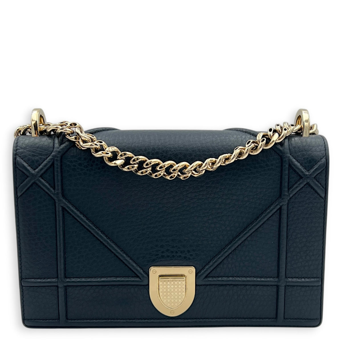 Diorama Green Shoulder Bag in Calfskin, Gold hardware