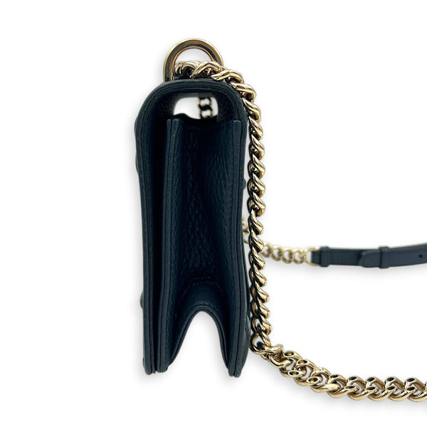 Diorama Green Shoulder Bag in Calfskin, Gold hardware