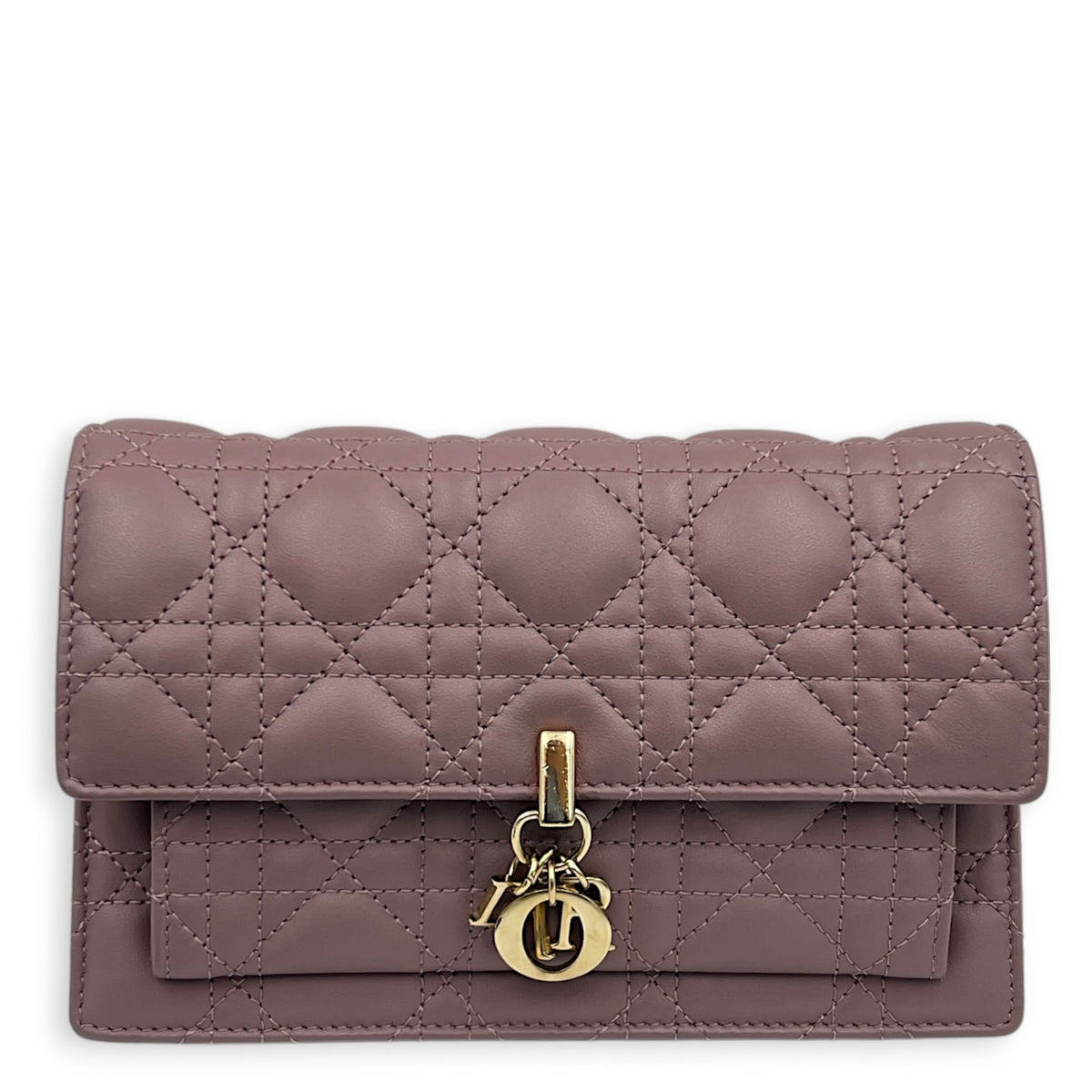 Miss Dior Pink Wallet On Chain in Lambskin, Gold hardware