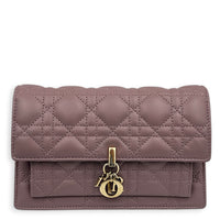 Miss Dior Pink Wallet On Chain in Lambskin, Gold hardware