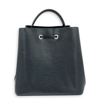 NeoNoe MM Black Bucket Bag in Epi Leather, Silver hardware
