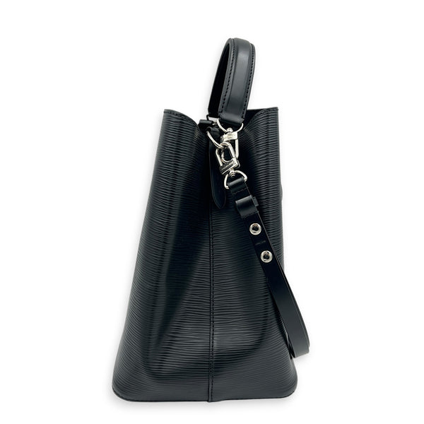 NeoNoe MM Black Bucket Bag in Epi Leather, Silver hardware