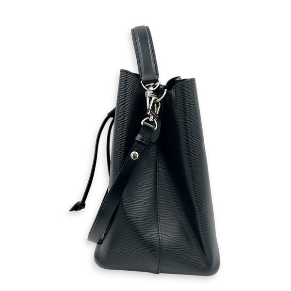 NeoNoe MM Black Bucket Bag in Epi Leather, Silver hardware