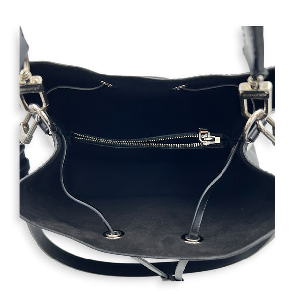 NeoNoe MM Black Bucket Bag in Epi Leather, Silver hardware