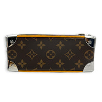 Soft Trunk Brown Crossbody Bag in Monogram Coated Canvas, Silver hardware
