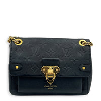 Vavin BB Black Shoulder Bag in Monogram Empreinte Leather, Gold hardware