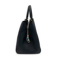 Montaigne GM Black Top Handle Bag in Monogram Empreinte Leather, Gold hardware