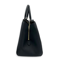 Montaigne GM Black Top Handle Bag in Monogram Empreinte Leather, Gold hardware