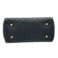 Montaigne GM Black Top Handle Bag in Monogram Empreinte Leather, Gold hardware