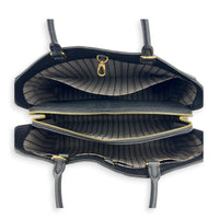 Montaigne GM Black Top Handle Bag in Monogram Empreinte Leather, Gold hardware