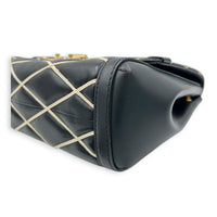 Malletage Shoulder Bag Black in Lambskin, Gold hardware