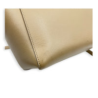 Belt Micro Beige Top Handle Bag in Calfskin, Gold hardware
