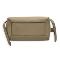 Belt Micro Beige Top Handle Bag in Calfskin, Gold hardware