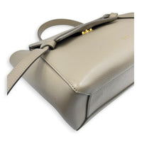 Belt Micro Beige Top Handle Bag in Calfskin, Gold hardware