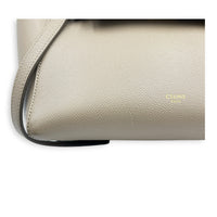 Belt Micro Beige Top Handle Bag in Calfskin, Gold hardware