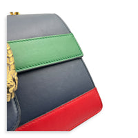 Dionysus Bamboo Blue Top Handle Bag in Calfskin, Gold hardware