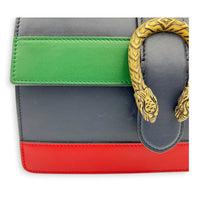 Dionysus Bamboo Blue Top Handle Bag in Calfskin, Gold hardware