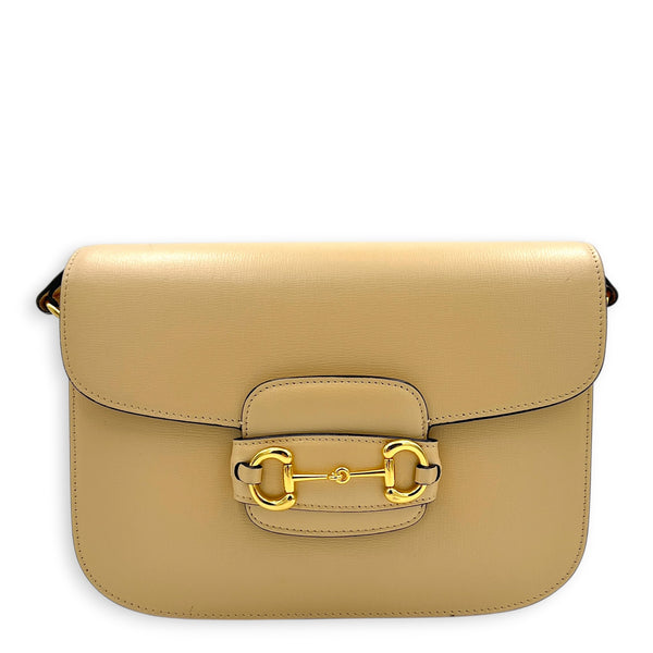 Horsebit 1955 Shoulder Bag Beige, Gold hardware