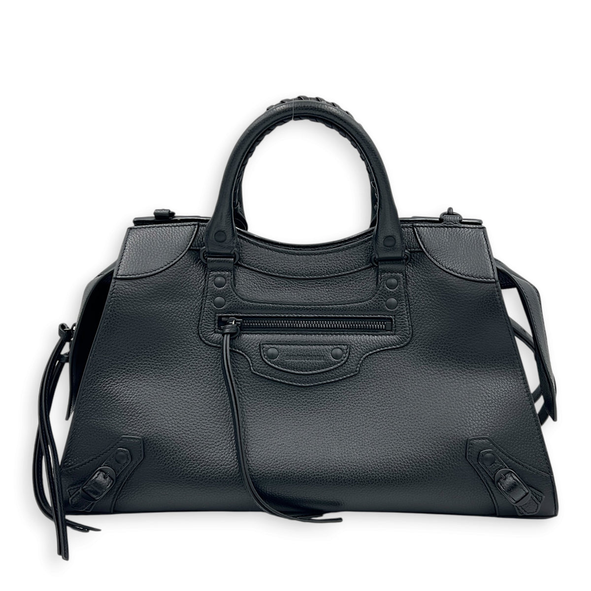 Neo Classic Black Top Handle Bag in Calfskin, Others hardware