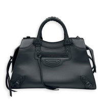 Neo Classic Black Top Handle Bag in Calfskin, Others hardware