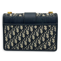 30 Montaigne Shoulder Bag Blue in Jacquard, Gold hardware