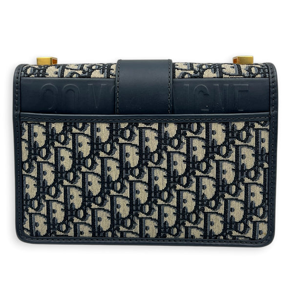 30 Montaigne Shoulder Bag Blue in Jacquard, Gold hardware