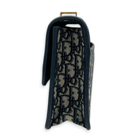 30 Montaigne Shoulder Bag Blue in Jacquard, Gold hardware