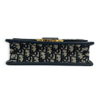 30 Montaigne Shoulder Bag Blue in Jacquard, Gold hardware