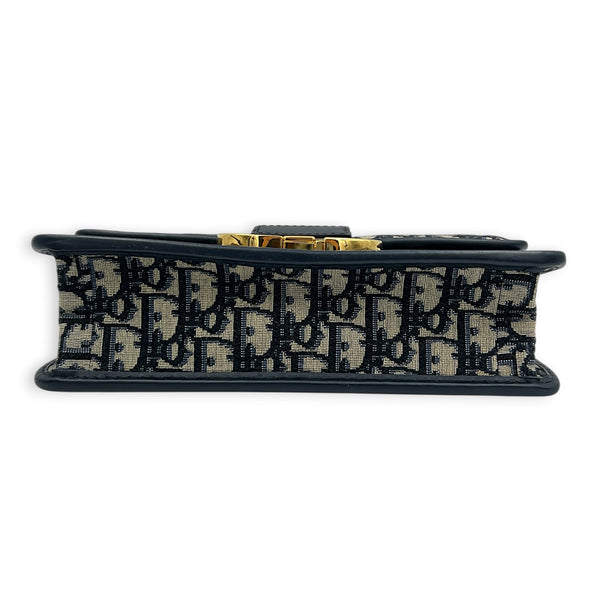 30 Montaigne Shoulder Bag Blue in Jacquard, Gold hardware