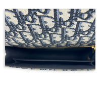 30 Montaigne Shoulder Bag Blue in Jacquard, Gold hardware