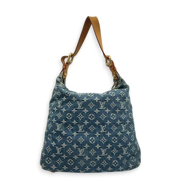 Denim Baggy GM Shoulder Bag Blue in Denim, Gold hardware