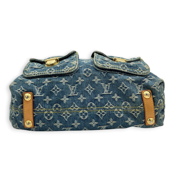 Denim Baggy GM Shoulder Bag Blue in Denim, Gold hardware