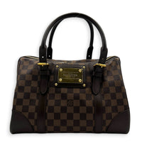Berkeley Top Handle Bag Brown in Coated Canvas, Gold hardware