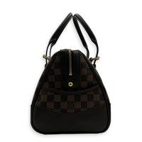 Berkeley Top Handle Bag Brown in Coated Canvas, Gold hardware