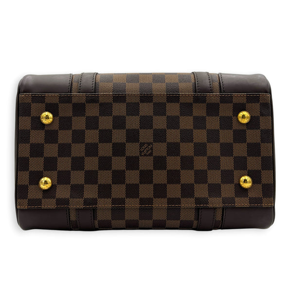 Berkeley Top Handle Bag Brown in Coated Canvas, Gold hardware