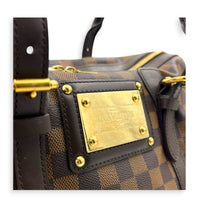 Berkeley Top Handle Bag Brown in Coated Canvas, Gold hardware