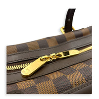Berkeley Top Handle Bag Brown in Coated Canvas, Gold hardware