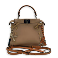 Peekaboo Mini Whipstitch Top Handle Bag in Calfskin, Palladium hardware