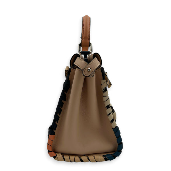 Peekaboo Mini Whipstitch Top Handle Bag in Calfskin, Palladium hardware