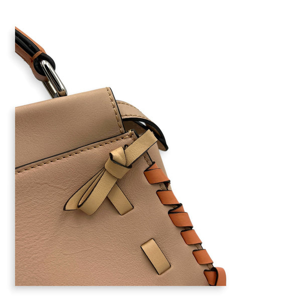 Peekaboo Mini Whipstitch Top Handle Bag in Calfskin, Palladium hardware