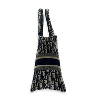 Book Tote Small Blue Tote Bag in Jacquard,  hardware