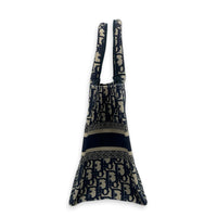 Book Tote Small Blue Tote Bag in Jacquard,  hardware