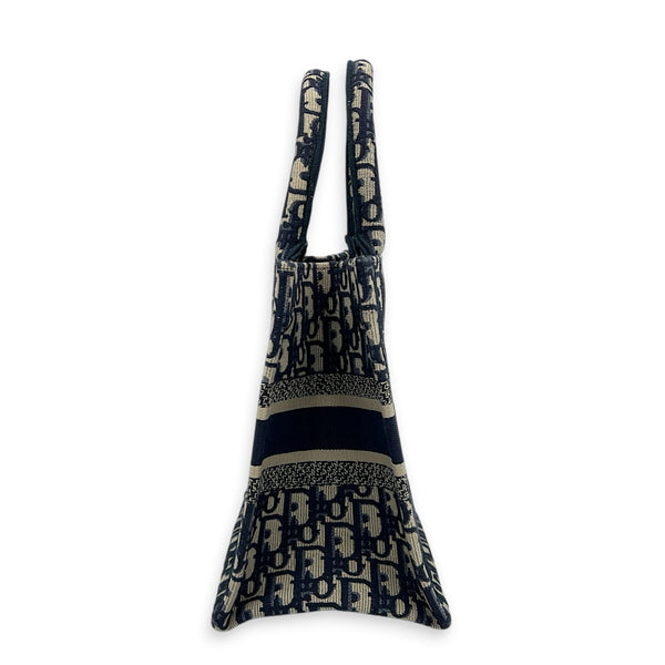 Book Tote Small Blue Tote Bag in Jacquard,  hardware
