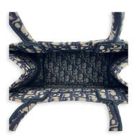 Book Tote Small Blue Tote Bag in Jacquard,  hardware