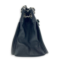 2.55 Shoulder Bag Black in Calfskin, Silver hardware